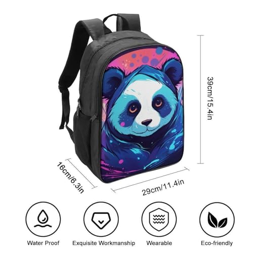 Mochila de panda escolar infantil con protector de lluvia y arnés pectoral 2