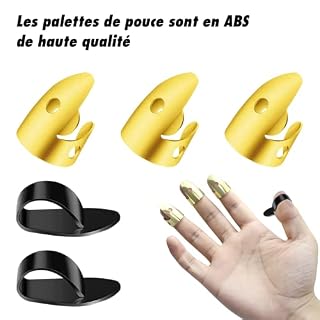 Médiators de Pouce de Guitare 12pcs Doigts Plectres Réglables Médiators Picks Comprenant 8pcs Doré Médiators Doigts… - Les Beatles, Paul McCartney, John Lennon, RIngo Starr, George Harrison Médiators de Pouce de Guitare 12pcs Doigts Plectres Réglables Médiators Picks Comprenant 8pcs Doré Médiators Doigts… – Image 3
