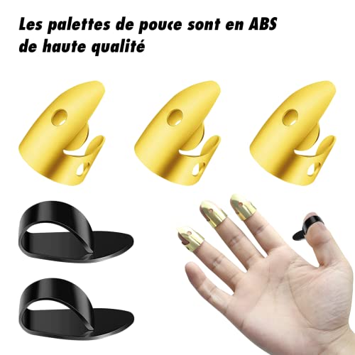 Médiators de Pouce de Guitare 12pcs Doigts Plectres Réglables Médiators Picks Comprenant 8pcs Doré Médiators Doigts… - Les Beatles, Paul McCartney, John Lennon, RIngo Starr, George Harrison Médiators de Pouce de Guitare 12pcs Doigts Plectres Réglables Médiators Picks Comprenant 8pcs Doré Médiators Doigts… – Image 4