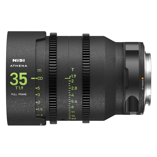 Image of NiSi, Athena Prime 35mm T1.9 Full Frame Cinema Lens - RF Mount Compatible with Canon, Drop-In Filter, Micro-Contrast Control, 300 Degrees Focus Ring, Uniform Weight, and Ultra-Low Chromatic Aberration