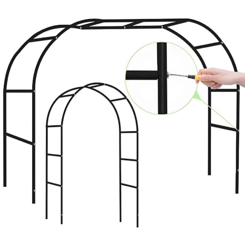 Arche de jardin robuste pour rosiers grimpants avec treillis stable