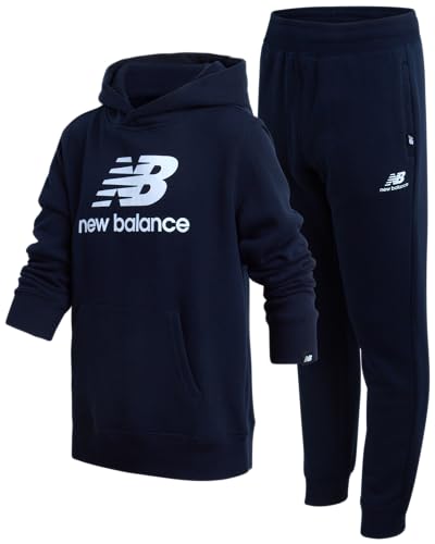 New Balance Boys Sweatpants Set - 2 Piece Fleece Pullover Hooded Boys Sweatshirt and Joggers Youth Kids Activewear (8-20)