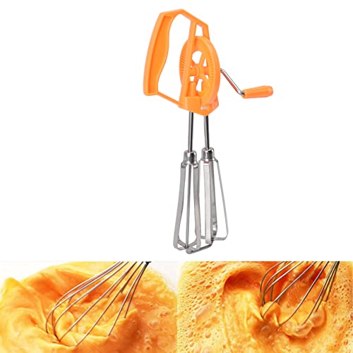 Manual Rotary Egg Beater, 10.0 x 4.7 x 2.8in Stainless Steel Plastic Hand Crank Autorotation Effort Saving Manual Hand Mixer for Home Kitchen Gadget Cooking - Image 4