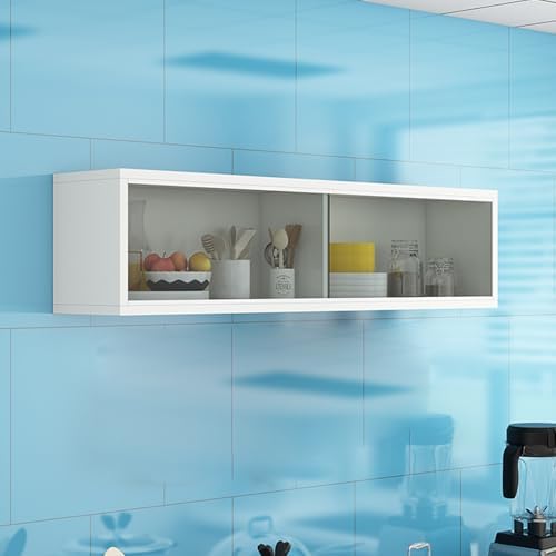 Solid Wood Wall-Mounted Glass Display Cabinet with Sliding Doors, Narrow Storage for Kitchen and Bathroom, Wooden Display Stand with Sensor Light, Elegant Black Finish