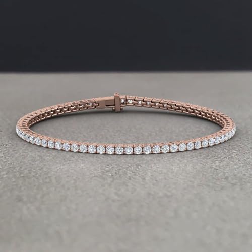 Image of 2 to 7 Carat Natural Diamond Tennis Bracelet for Women in 14K Gold (7 Inch) - IGI Certified (I1-I2 Clarity)