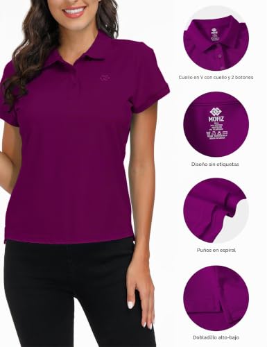 Polo de mujer en algodón transpirable para golf y trabajo 6