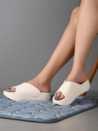 Image of DOCTOR HEALTH SUPER SOFT Women's Orthopedic Cross Strap Slides | Ultra Soft Cushioned Lightweight Slip-On Slippers | Anti-Skid Comfortable Platform Sandals for Everyday Wear