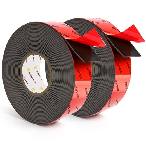 EMITEVER-Heavy-Duty-Double-Sided-Tape-2-Rolls-1-Inch-x-164FT-Acrylic-Foam-Mounting-Tape-Two-Sided-Adhesive-Tape-Waterproof-Strong-Double-Stick-Tape-for-Walls-Automotive-Home-Office-Decor EMITEVER Heavy Duty Double Sided Tape 2 Rolls, 1 Inch x 16.4FT Acrylic Foam Mounting Tape, Two Sided Adhesive Tape, Waterproof & Strong Double Stick Tape for Walls, Automotive, Home Office Decor - Image 1