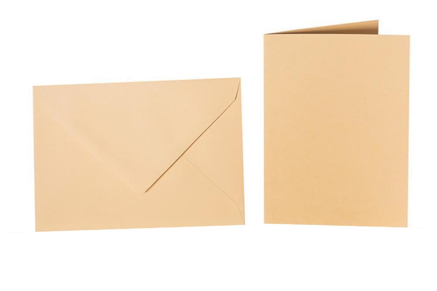 1000 sobres de colores DIN C5 (162 x 229 mm) con tarjetas plegables a juego DIN A5 (150 x 200 mm) en color camel