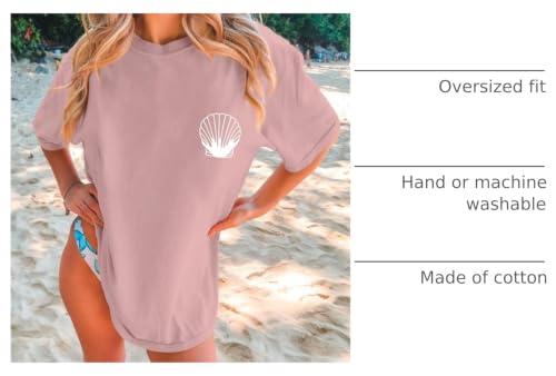 Image of Hawaiian T Shirts for Women Oversized Aesthetic Hibiscus Flower Beach Shirt Teens Preppy Tropical Graphic Tee Tops