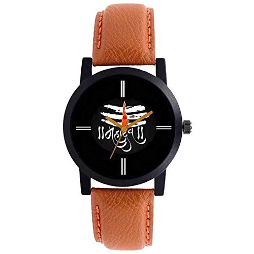 Shunya Casual Analogue Black Dial Men Watch-Brown Belt mahadev Shunya Casual Analogue Black Dial Men Watch-Brown Belt mahadev