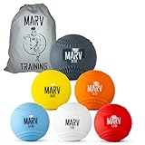 Marv Juego de pelotas Velo (softshell plyo de béisbol) Original Plyo con costuras, 6 pelotas de béisbol con peso