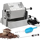 Tostatore di Caffè Elettrico â Tostatore a Tamburo da 3,4 L con Termometro, Tostatura Uniforme, per Bar & Casa, Chicchi di Caffè, Frutta Secca, Semi & Cereali