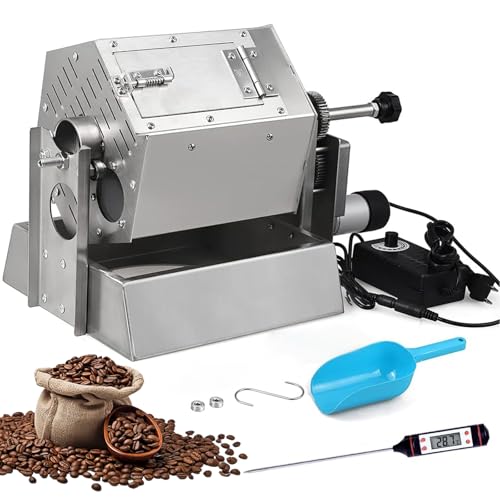 Tostador de Café Eléctrico – Tostador de Tambor de 3,4 L con Termómetro, Tostado Uniforme, para Cafetería & Hogar, Granos de Café, Frutos Secos, Semillas & Cereales