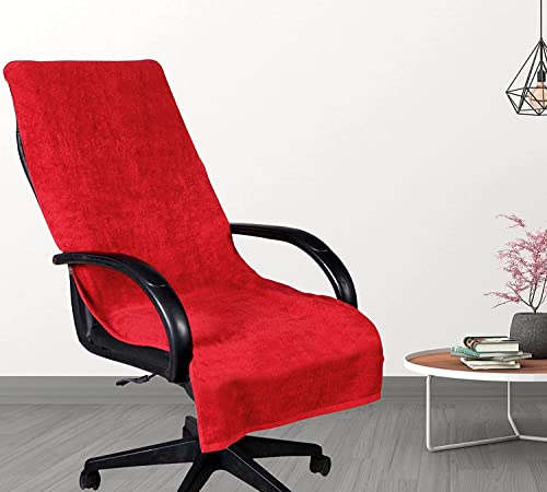 Image of ROMAN HOME 100% Superfine Cotton Solid Large Luxury Office Chair Towel with Tie Knot 450 GSM - (Pack of 1) Original Product AS PER Picture Shown (1, ch red)