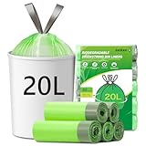 20 Liter 90 Bags - 98cm Rim x 55cm Length. Made from cornstarch-based polymers and degrade naturally when exposed to sunlight, air, and water. Sturdy drawstring handles make the liner easy to remove, lift, tie and carry once full and reduce the risk ...