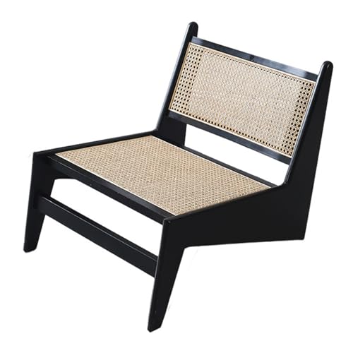 Fauteuil moderne en rotin du milieu du siècle sans accoudoirs pour salon, maison, bureau, balcon, terrasse, bois de cerisier e t pour chambres d'amis et...