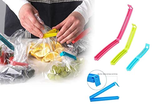 AXN Multipurpose Food Snack Plastic Bag Clip Sealer Packet Sealer Clamps Manual Vacuum Bag Sealer Food Pouch Clip Bag Zipper for Home Kitchen (Piece of 18)