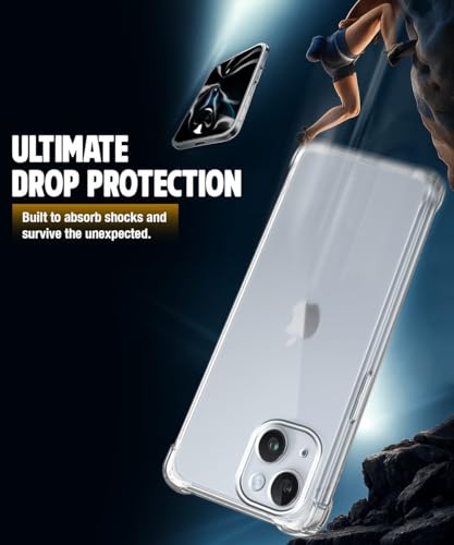 Image of WOW IMAGINE Crystal Clear Transparent Back Case Cover Compatible Apple iPhone 14 | Full Device & Camera Protection Shockproof TPU Silicone Back Cover Case - Transparent