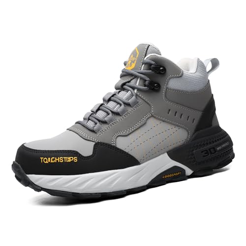 TOUGHSTEPS Steel Toe Work Boots for Men Women, 6