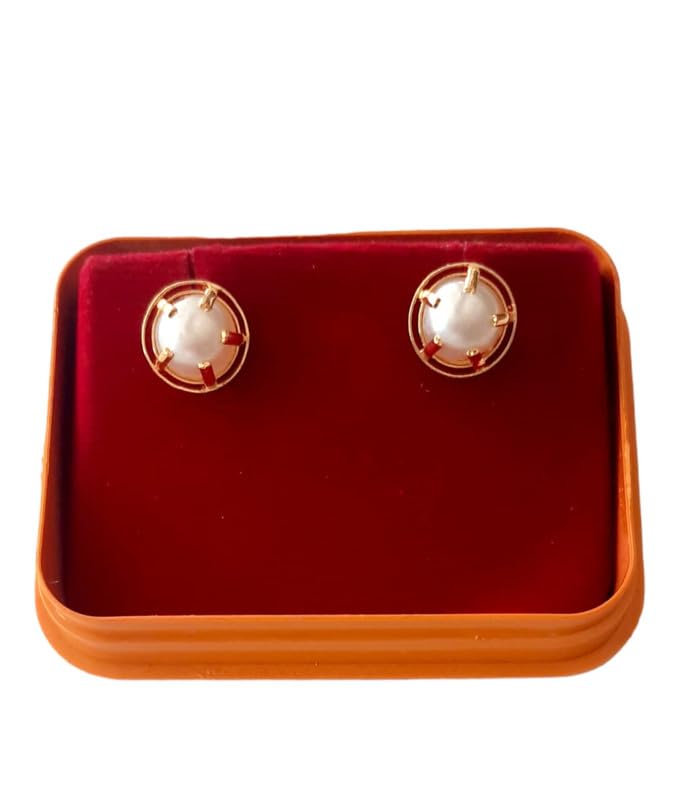 MAHIMAFASIONS Gold plated pearl daily use stud |Traditional Jhumka Earring For Women And Girls (B0CD7G4T8Q) Amazon Price History, Amazon Price Tracker