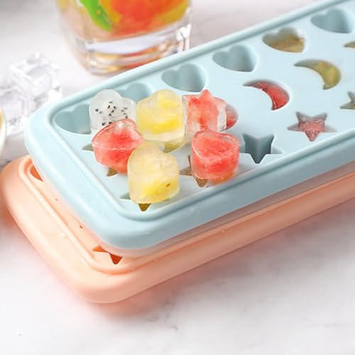 Bandeja de silicona para cubitos de hielo azul con formas miniatura 5
