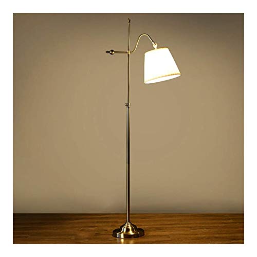 Preisvergleich Produktbild Stehlampe Stehleuchten Industrie Retro amerikanische Messingschmiedeeisen Stoff Höhenverstellbarer Stehen Lampe for Wohnzimmer Schlafzimmer Büro Study Room Hängelampe A
