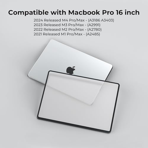 Image of BlueSwan Hard Shell Case Compatible for MacBook Pro 16 inch M5 2026 2025-2021 M4 M3 M2 M1 Pro /Max Chip, A3429 A3428 A3403 A3186 A2991 A2780 A2485, Matte Cover Anti-Cracking TPU Bumper, Frosted Clear