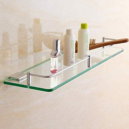 Almacenamiento de aluminio para ducha moderna con estante de vidrio monocapa de 20cm 5