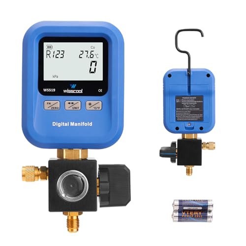 Digital HVAC Manifold Gauge with LCD and 24 Refrigerants