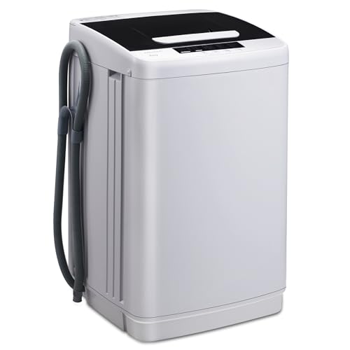 Portable Washing Machine, 11 lbs Full Automatic Washing Machine Built- in Pump Drain, washer and dryer combo, 10 Cycles, 3 Water Level, Laundry Machine (M(15.6LBS))