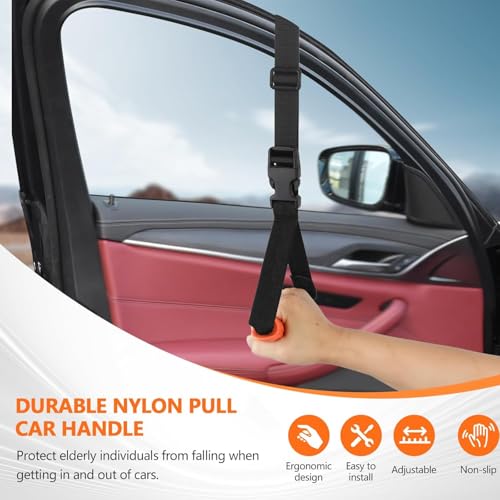 Image of Kaiedos Car Door Handle for Elderly, 3-in-1 Car Handle Assist for Seniors, Portable Auto Cane Vehicle Support Handle, 500 lbs Capacity, Non-Slip Door Assist Bar