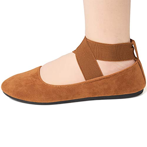 Alpine Swiss Peony Ballet Flats Shoes for Women | Elastic Ankle Strap Flats | Round Closed-Toe | Slip On Loafers | Padded for Comfort | Runs Small4