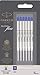 PARKER QUINKflow - Recambios de tinta para bolígrafos, punta mediana, paquete de 6, tinta azul