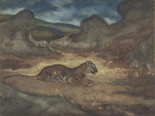 Affiche Tigre Antoine Louis Barye SERENDIPITP graffiti art mural déco maison 60x90cm