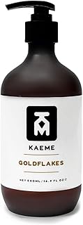 KAEME.COM GOLDFLAKES LUXURIOUS BLACK SOAP BODY WASH-Plant Based,Antifungal, Handmade,Sulphate,Paraben,Dye Free,Nourishing & Soothing Formula,Pimple,Eczema,Acne, Anti-Bacterial Herbal-500mL /16.9Fl oz)