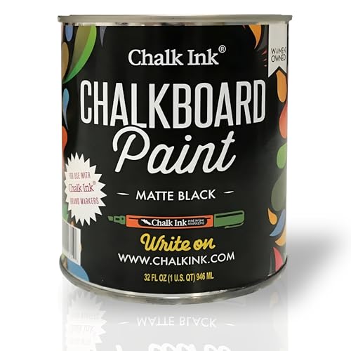 Chalk Ink Chalk Paint – Premium Matte Black Chalkboard Paint for Walls, Wood, Furniture, and Crafts