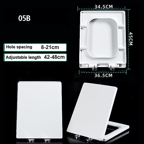 Abattant de toilette carré blanc et silencieux Modèle 05B - 3