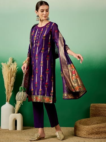 Image of arriva fab Women's Embroidery Kurta Set With Duppata
