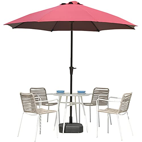 Parasol de jardin 270 cm, parapluie rond avec 8 baleines, parasol de marché imperméable et résistant à la lumière, pour parc aquatique, pelouse, jardin, carré, restaurant occidental (couleur : rouge)