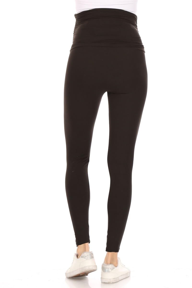 Leggings Depot Damen Maternity Leggings Tights Maternity Leggings Tights | Weicher Stretch-Stoff, bequeme Schwangerschaft nach der Geburt, Lounge, Reisen, Freizeit