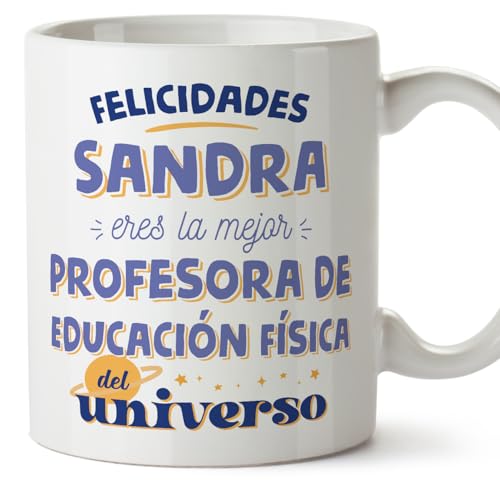MUGFFINS Tazas Personalizadas para PROFESORA DE EDUCACIÓN FÍSICA mujer - En Español - Mejor del universo - 11 oz / 330 ml - Regalo Personalizable original y divertido