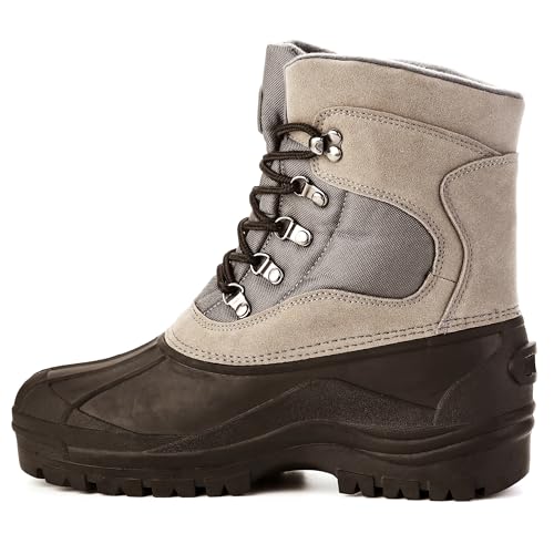 Mens Peak Cold Weather Boots, Waterproof Insulated Lace Up Snow Boots, Outdoor Hiking, Sizes 8-133