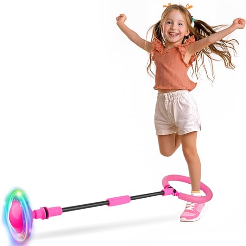 Blinkender Springring Fußkreisel Kinder Faltbarer Springseil Spielzeug Mädchen Geschenke 5 6 7 8 9 10 11 Jahre Flash Jumping Ball Geschenke Geburtstag Weihnachten Neujahr Kindertag