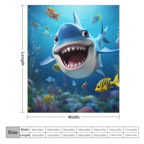 Couverture en Flannel Requin 3D 180×200cm pour Canapé et Lit - 6