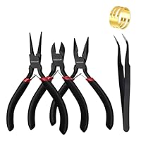 WISEUP Schmuckzangen-Set – Nadel-/Kettennase, runde Nase und Drahtschneider für Schmuck, DIY, Handwerk, Reparatur und Drahtwickeln, 3-teilig