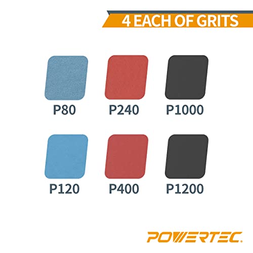 Powertec 46001 3/4" X 12" Replacement Knife Sharpener Sanding Belts For Work Sharp Knife & Tool Sharpener Ken Onion Edition (Wskts-Ko), Knife Sharpening Belt Kit, 24Pcs, 80/120/240/400/1000/1200 Grits #TOP1