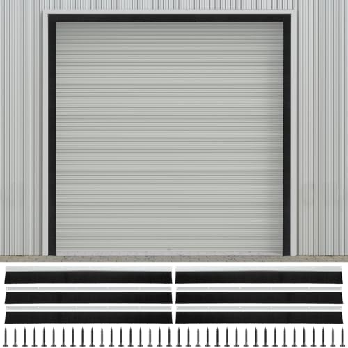 DoubleFill 10×10ft Garage Brush Seal Kit for Roll-up Doors 3 Standard Brush with Aluminum Track Weatherproof Door Bottom Seal for Commercial, Warehouse, Barn Sliding, Hangar, and Corrugated Doors