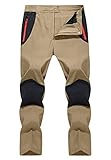 TACVASEN Men's Hiking Pants Lightweight Quick-Dry Summer Waterproof Pants Khaki, 36