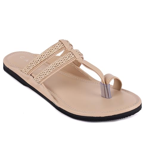 Image of CANVI Stylish | Fancy | Comfortable Kolhapuri Chappal Sandal Slipper for Men Stylish Faux Leather Men's Kolhapuri Slippers Sandals for Men Stylish & Comfortable